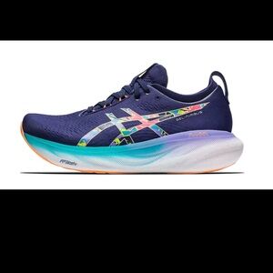 Asics Navy Sneakers with Multicolor Details